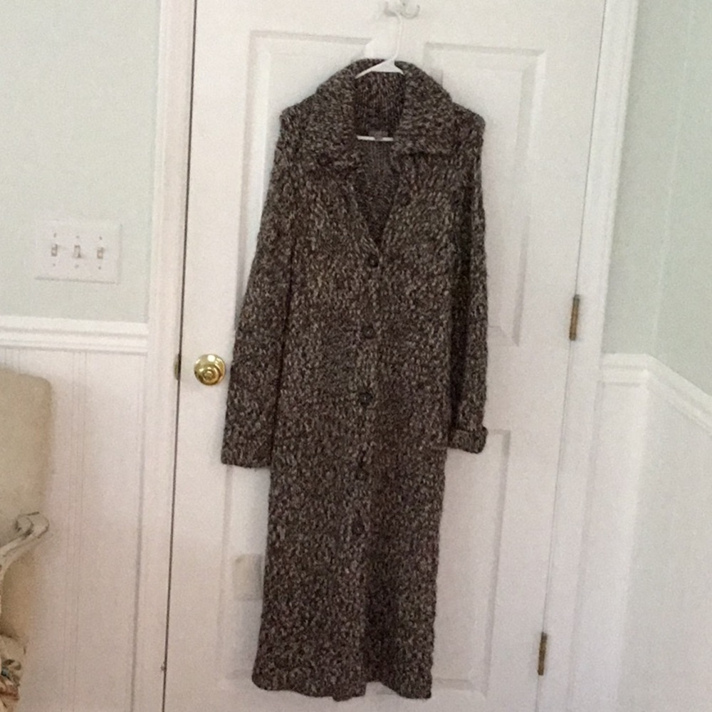 Long button down sweater coat